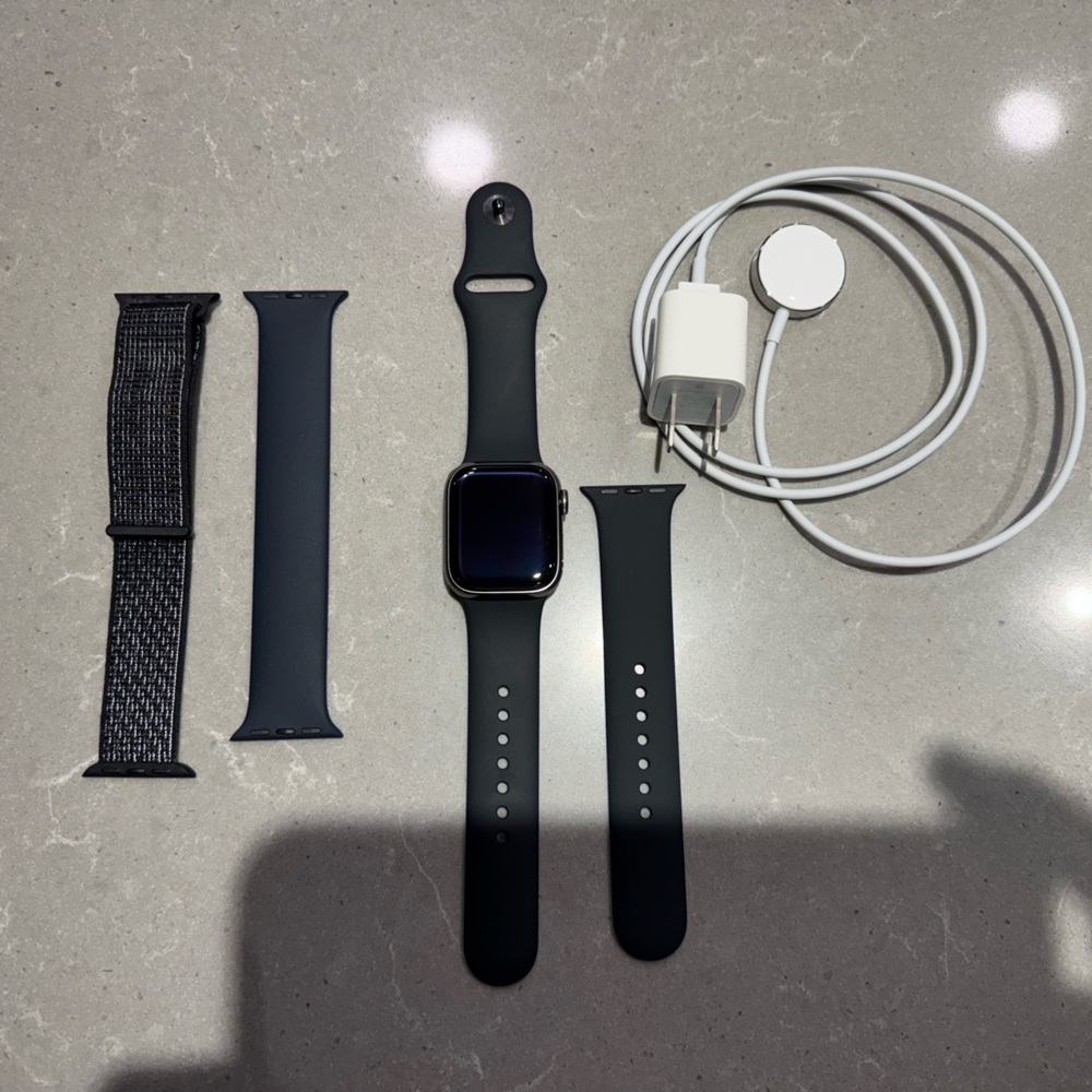 NEW, APPLE WATCH SERIES 7, STAINLESS STEEL CERAMIC CASE, SAPPHIRE CRYSTAL, 41mm